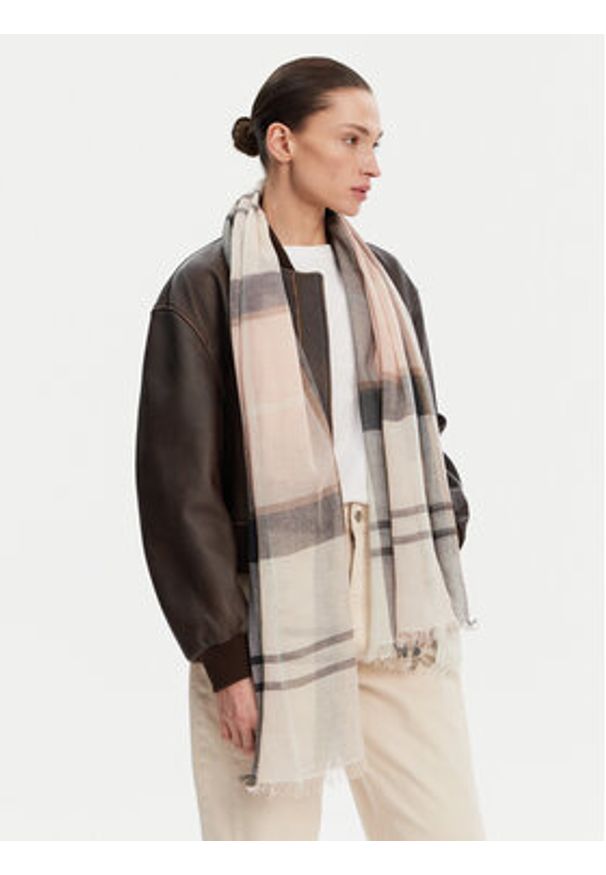 Barbour Szal Abigail LSC0442PI75 Écru. Materiał: bawełna, materiał