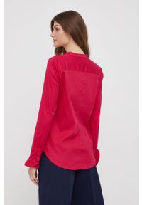 Mos Mosh koszula damska kolor fioletowy slim ze stójką. Typ kołnierza: kołnierzyk stójkowy. Kolor: różowy. Materiał: tkanina, bawełna, poliamid. Długość rękawa: długi rękaw. Długość: długie. Wzór: gładki #3