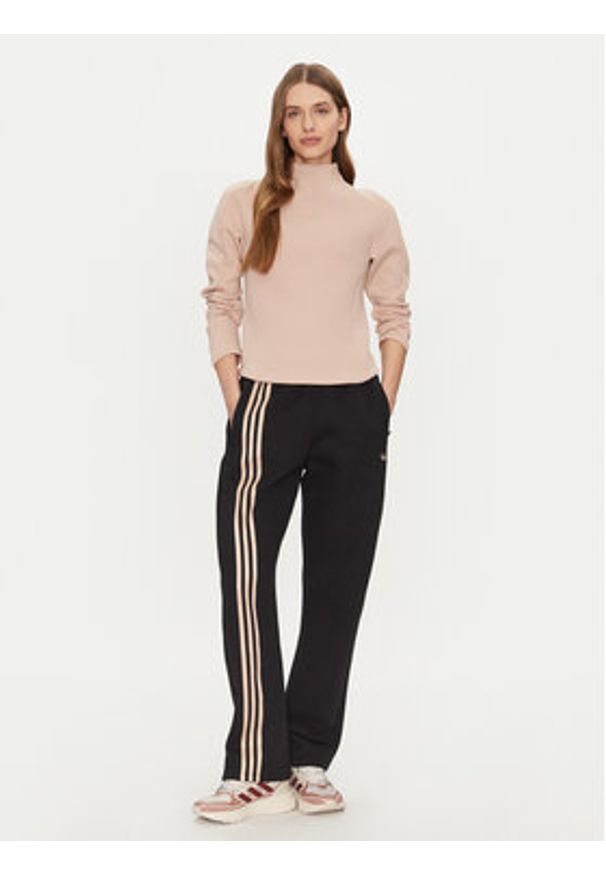 Adidas - adidas Bluzka Structured Interlock JJ0938 Beżowy Slim Fit. Kolor: beżowy. Materiał: bawełna