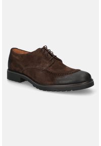Lancerto - Buty Ciemnobrązowe Kaser. Nosek buta: otwarty. Kolor: brązowy. Materiał: jeans, skóra. Szerokość cholewki: normalna. Sezon: zima. Styl: elegancki #1