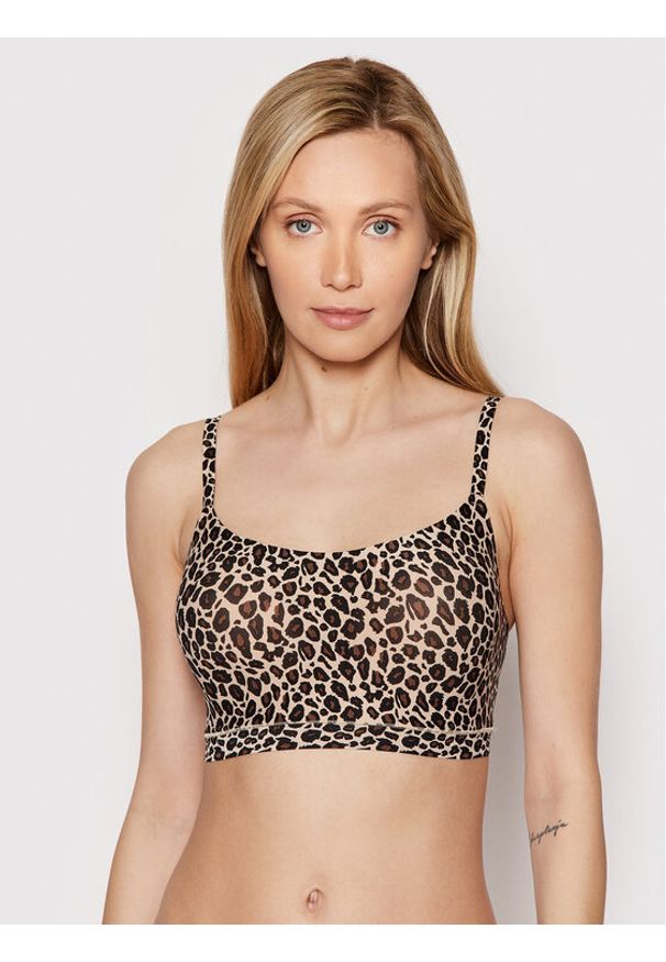 Chantelle Biustonosz top Soft Stretch C11D20 Brązowy. Kolor: brązowy. Materiał: syntetyk