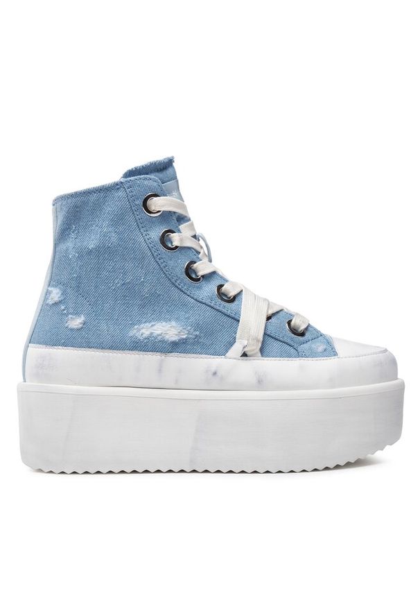 Sneakersy Inuikii. Kolor: niebieski. Materiał: jeans
