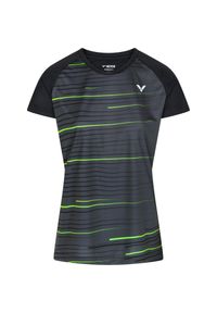 Koszulka do tenisa damska Victor T-34101 C. Kolor: czarny. Sport: tenis