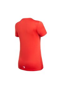 Koszulka tenisowa damska z krótkim rękawem Diadora L. SS T-Shirt. Kolor: pomarańczowy, biały, czerwony, wielokolorowy. Długość rękawa: krótki rękaw. Długość: krótkie. Sport: tenis