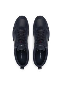 TOMMY HILFIGER - Tommy Hilfiger Sneakersy Iconic Leather Suede Mix Runner FM0FM00924 Granatowy. Kolor: niebieski. Materiał: skóra #8