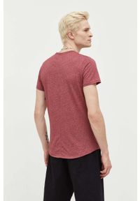Tommy Jeans t-shirt męski kolor bordowy melanżowy. Kolor: czerwony. Materiał: bawełna, dzianina. Wzór: melanż. Styl: klasyczny #3