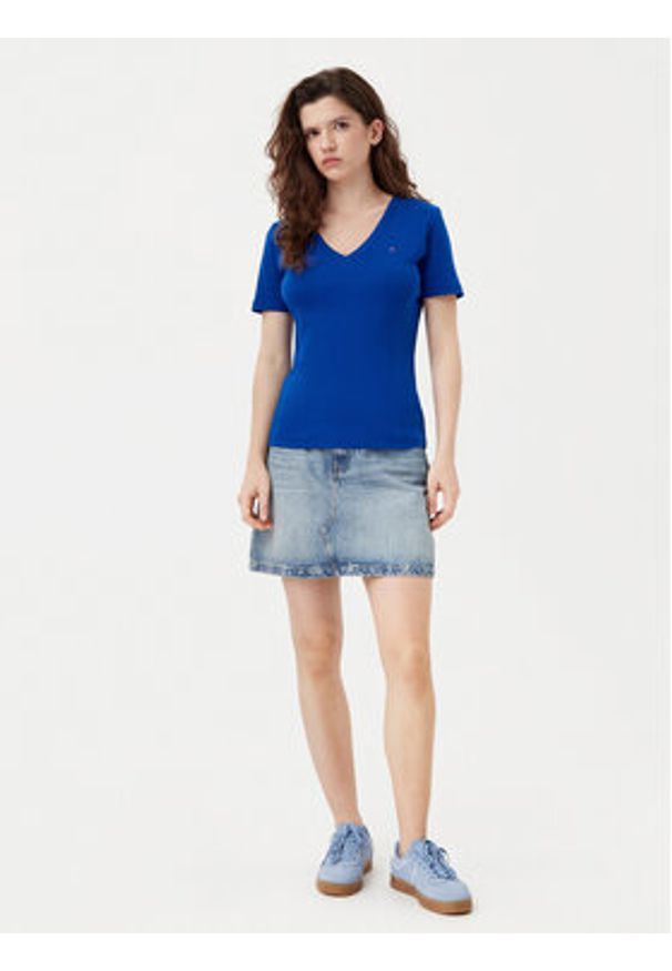 TOMMY HILFIGER - Tommy Hilfiger T-Shirt New Cody WW0WW40584 Niebieski Slim Fit. Kolor: niebieski. Materiał: bawełna