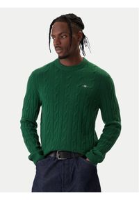 GANT - Gant Sweter 8050213 Zielony Regular Fit. Kolor: zielony. Materiał: wełna #1