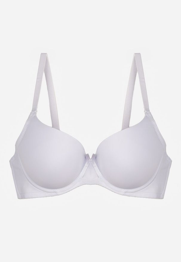 Renee - Biały Gładki Biustonosz o Klasycznym Fasonie Arriethia. Kolor: biały. Wzór: gładki