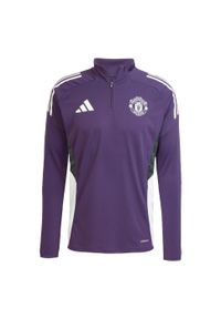 Adidas - Bluza Manchester United Tiro 25 Competition Training. Kolor: fioletowy, biały, wielokolorowy, czarny. Materiał: dresówka. Sport: piłka nożna