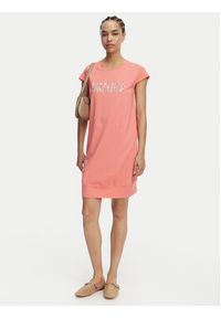 Liu Jo Beachwear Sukienka codzienna VA6212 JS003 Koralowy Regular Fit. Okazja: na co dzień. Kolor: pomarańczowy. Materiał: bawełna. Typ sukienki: proste. Styl: casual #2