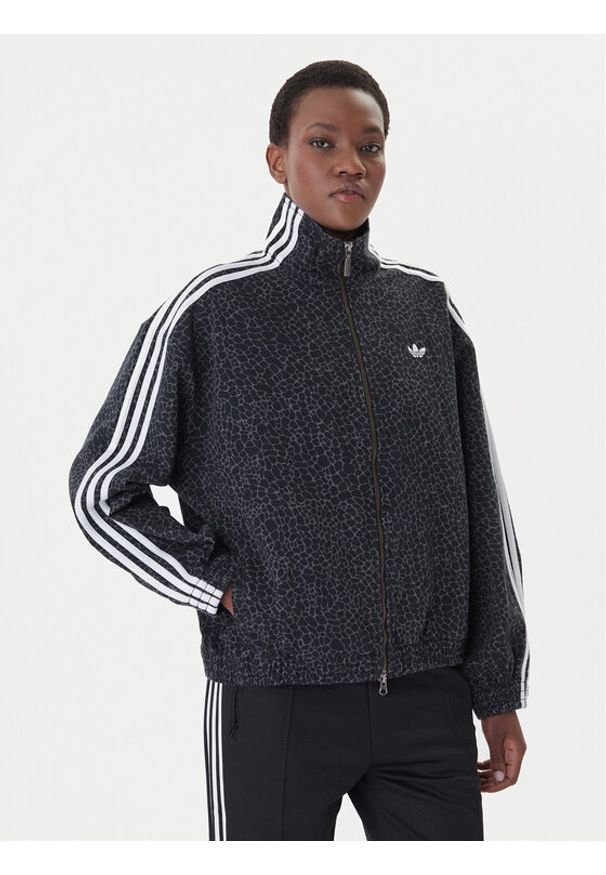 Adidas - adidas Kurtka jeansowa Firebird Aop KD8809 Szary Oversize. Kolor: szary. Materiał: bawełna