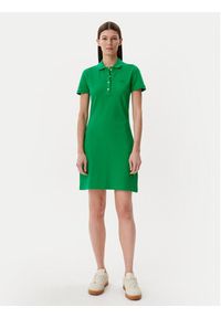Lacoste Sukienka codzienna EF5473 Zielony Slim Fit. Okazja: na co dzień. Kolor: zielony. Materiał: bawełna. Typ sukienki: proste. Styl: casual