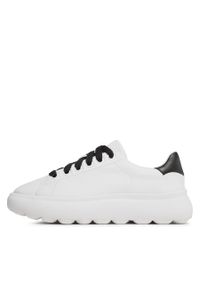 Sneakersy Geox D Spherica Ec4.1 B D35TCB 00085 C0404 White/Black. Kolor: biały. Materiał: skóra