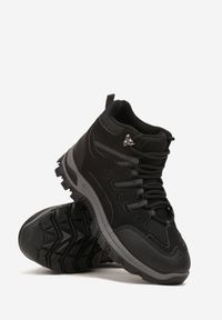 Born2be - Czarne Sznurowane Buty Trekkingowe Traperki Vices na Grubej Podeszwie Afertie. Wysokość cholewki: za kostkę. Kolor: czarny. Materiał: jeans. Szerokość cholewki: normalna. Styl: klasyczny, wakacyjny, sportowy #5