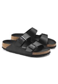 Klapki unisex Birkenstock Arizona Birkoflor. Zapięcie: bez zapięcia. Kolor: czarny. Materiał: syntetyk, materiał. Szerokość cholewki: normalna. Sport: turystyka piesza