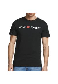 Koszulka z krótkim rękawem Męska Jack & Jones 12137126 Czarny. Kolor: czarny. Długość rękawa: krótki rękaw. Długość: krótkie. Sport: fitness #1