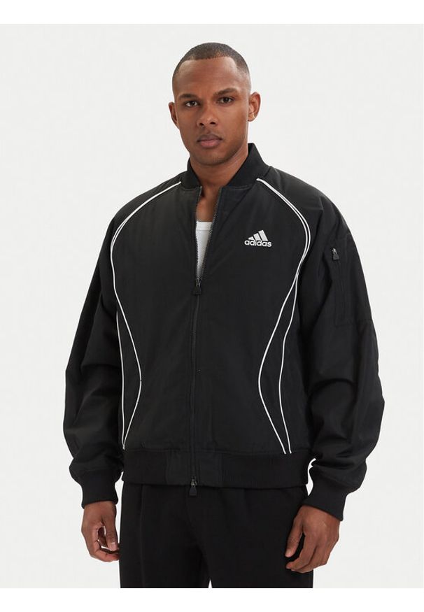 Adidas - adidas Kurtka bomber adicolor Teamgeist KC8358 Czarny Loose Fit. Kolor: czarny. Materiał: syntetyk