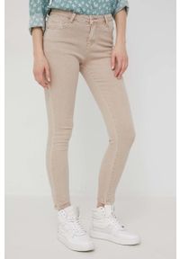 Answear Lab jeansy damskie kolor beżowy. Stan: podwyższony. Kolor: beżowy. Styl: wakacyjny