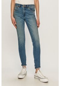 Wrangler jeansy Skinny Sweet Vintage damskie regular waist. Kolor: niebieski. Styl: vintage