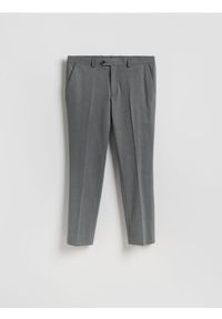 Reserved - Spodnie garniturowe slim fit - ciemnoszary. Kolor: szary. Materiał: wiskoza, tkanina #1