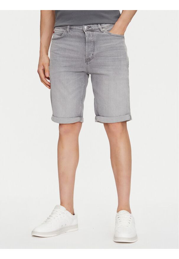 Hugo - HUGO Szorty jeansowe 50537720 Szary Slim Fit. Kolor: szary. Materiał: jeans