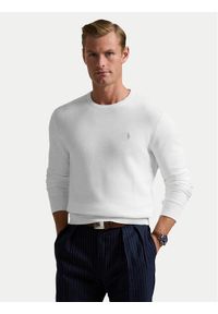 Polo Ralph Lauren Sweter 710918163504 Biały Regular Fit. Typ kołnierza: polo. Kolor: biały. Materiał: bawełna #1