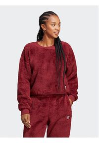 Adidas - adidas Bluza Essentials+ Fluffy Teddy Sweater HY1725 Czerwony Loose Fit. Kolor: czerwony. Materiał: syntetyk #5