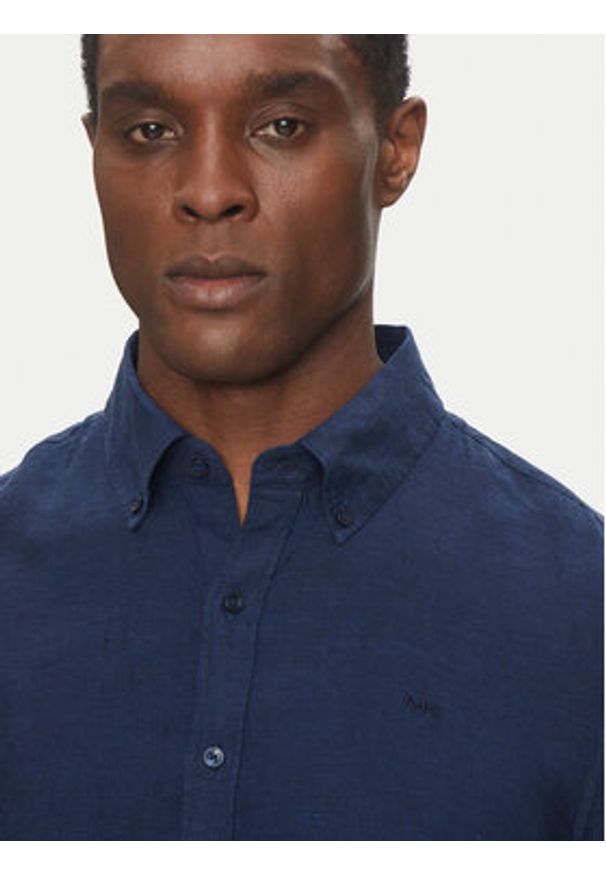 Michael Kors Koszula CS4400H4YT Granatowy Relaxed Fit. Kolor: niebieski. Materiał: len