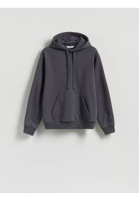 Reserved - Bluza regular z kapturem - ciemnoszary. Typ kołnierza: kaptur. Kolor: szary. Materiał: dzianina, bawełna