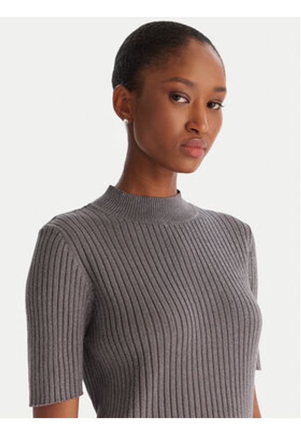 ACCESS FASHION Sweter 54-8046 Szary Slim Fit. Kolor: szary. Materiał: syntetyk