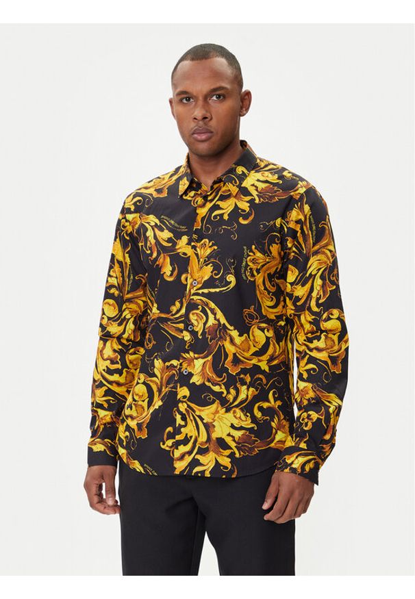 Versace Jeans Couture Koszula 79GAL2S0 NS698 Czarny Regular Fit. Kolor: czarny. Materiał: bawełna