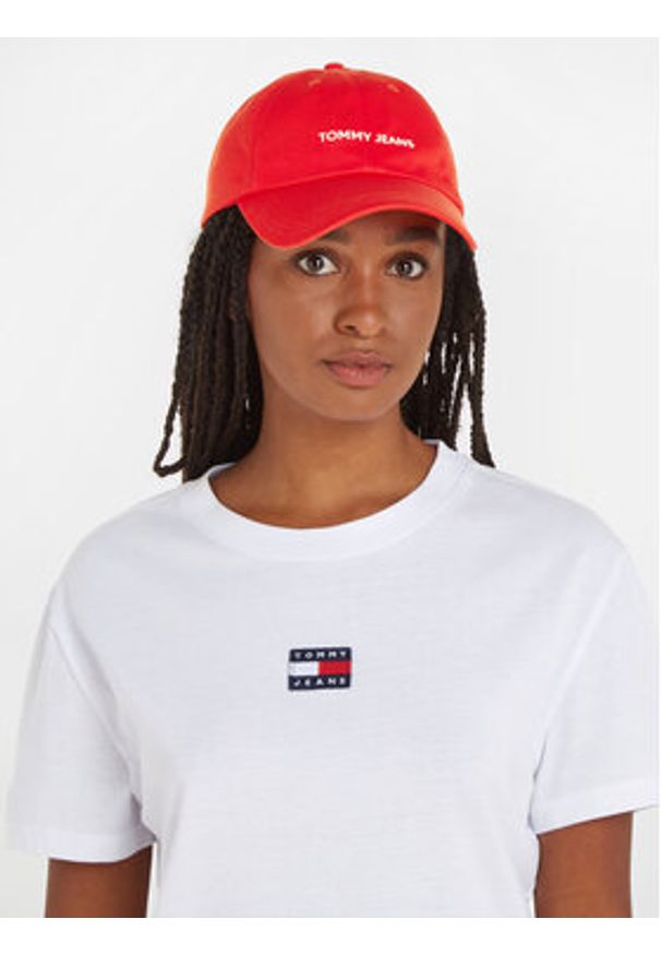 Tommy Jeans Czapka z daszkiem Tjw Linear Logo Cap AW0AW15845 Czerwony. Kolor: czerwony. Materiał: materiał