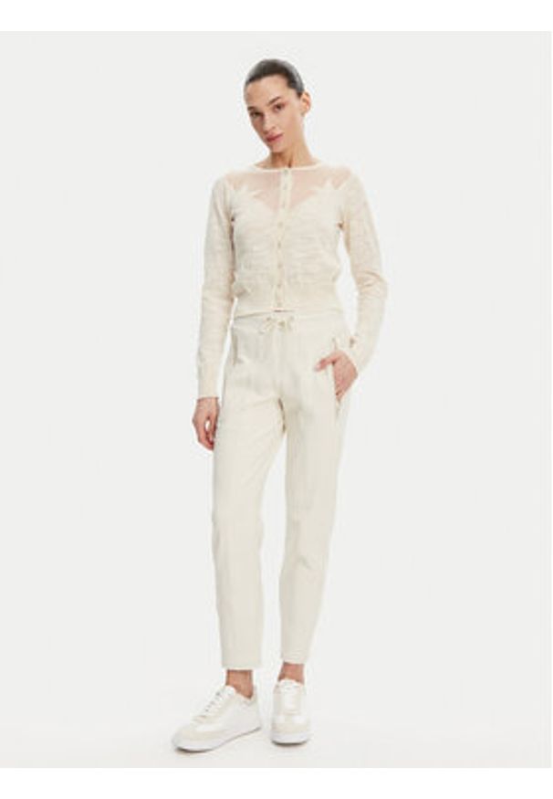 Olsen Chinosy 14002141 Beżowy Slim Fit. Kolor: beżowy. Materiał: syntetyk