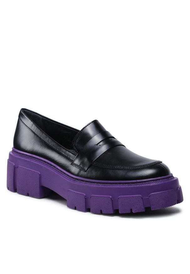 Loafersy Ryłko C2R03 Czarny 9H. Kolor: czarny. Materiał: skóra