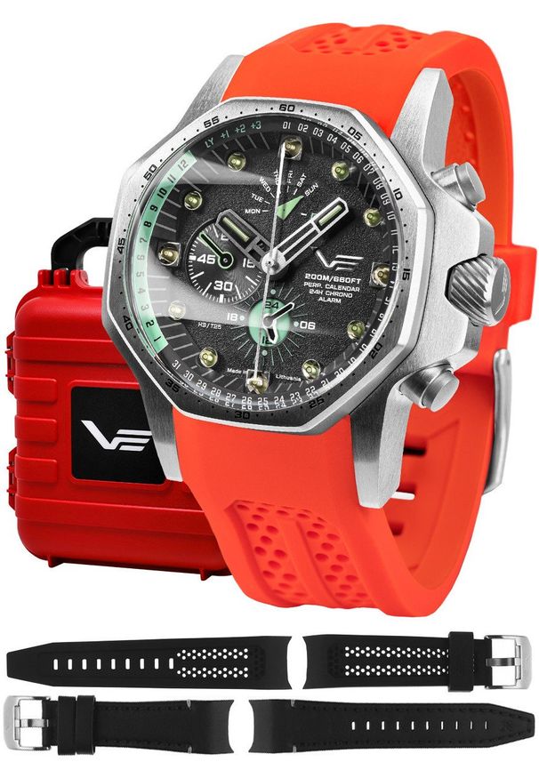 Zegarek męski Vostok Europe YM86-640A695SR czerwony. Kolor: czerwony