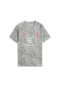 Puma - Młodzieżowa koszulka przedmeczowa AC Milan PUMA Smokey Gray White. Kolor: szary