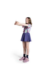 Legginsy sportowe dla dzieci Lemon Explore WL5 krótkie z spódnicą. Okazja: na co dzień. Kolor: niebieski. Materiał: poliester, elastan. Długość: krótkie. Styl: sportowy