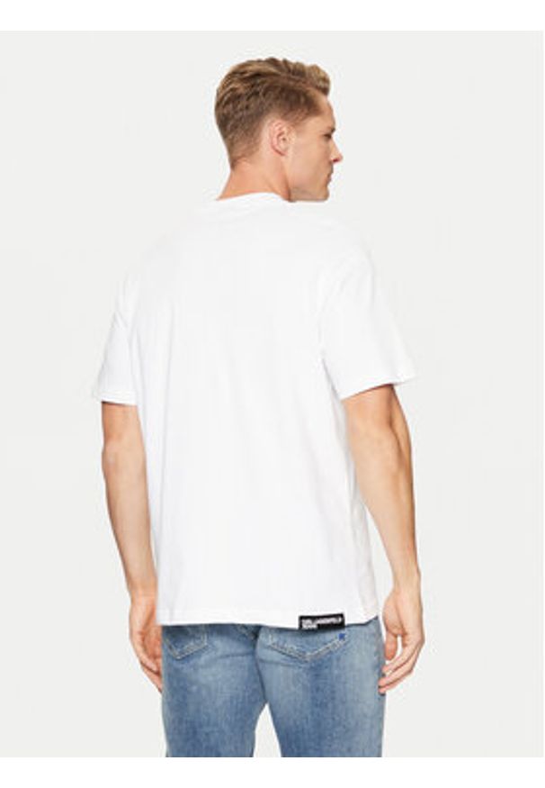 Karl Lagerfeld Jeans T-Shirt A1M17002 Biały Regular Fit. Kolor: biały. Materiał: bawełna