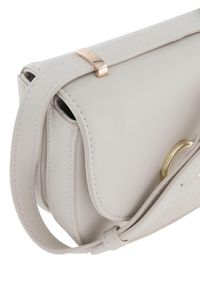 Ochnik - Kremowa torebka typu saddle bag z logo. Kolor: biały. Materiał: skórzane #6