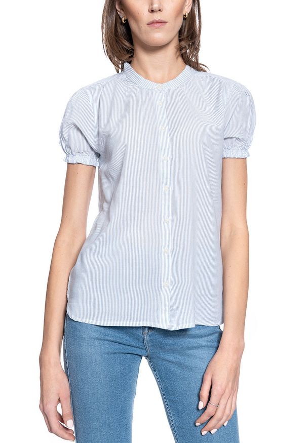 Mustang - DAMSKA KOSZULA KRÓTKI RĘKAW MUSTANG ELSA BASIC BLOUSE 1009453 11723. Długość rękawa: krótki rękaw. Długość: krótkie