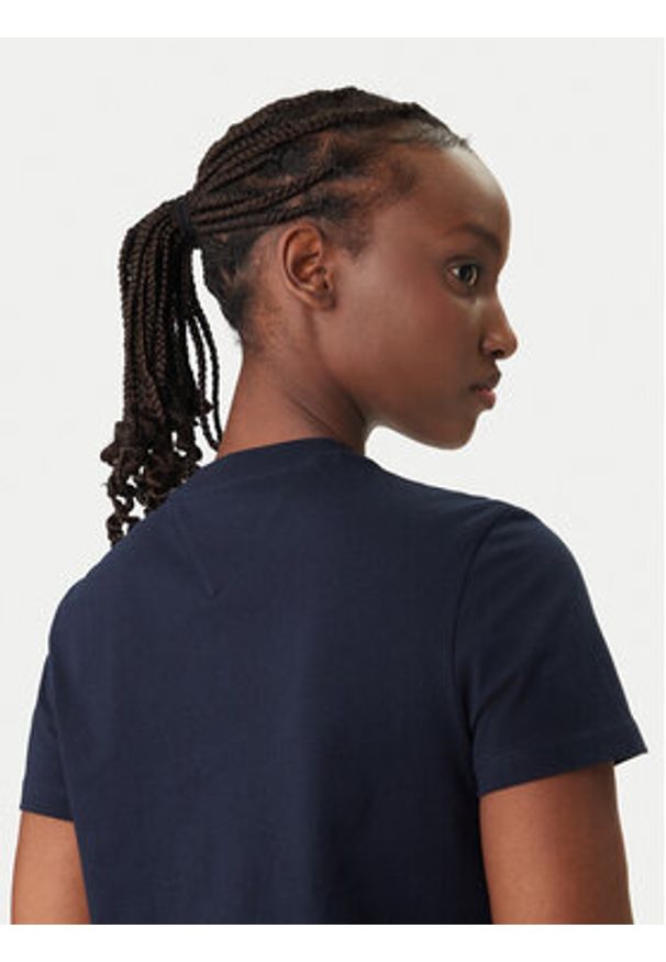 Tommy Jeans T-Shirt Flag DW0DW22562 Granatowy Regular Fit. Kolor: niebieski. Materiał: bawełna