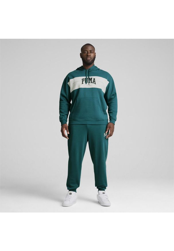Puma - Bluza męska z kapturem PUMA SQUAD PUMA Cold Green. Typ kołnierza: kaptur. Kolor: zielony. Materiał: dzianina. Sport: fitness