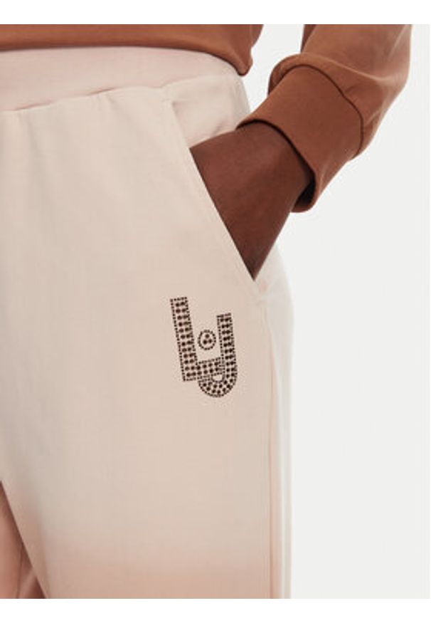 Liu Jo Sport Spodnie dresowe TA5116 FS090 Beżowy Relaxed Fit. Kolor: beżowy. Materiał: bawełna