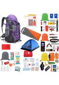 Plecak turystyczny vidaXL Plecak Ewakuacyjny Z Wyposażeniem Zestaw Wszystko Co Potrzeba Readypack X2 Fioletowy. Kolor: fioletowy #1
