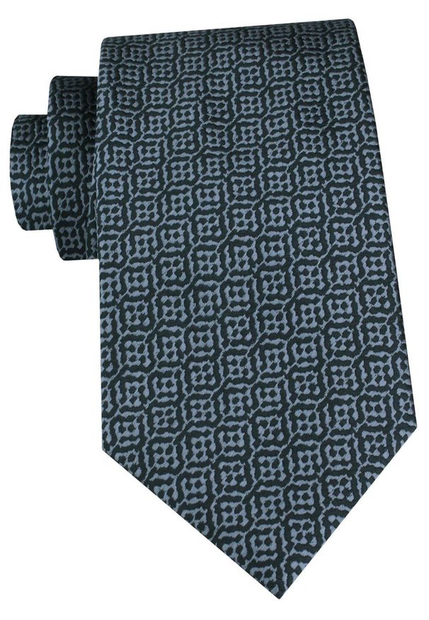 Męski Krawat - Chattier - Granatowy w Geometryczny Wzór. Kolor: niebieski. Materiał: tkanina. Wzór: geometria. Styl: elegancki, klasyczny, wizytowy