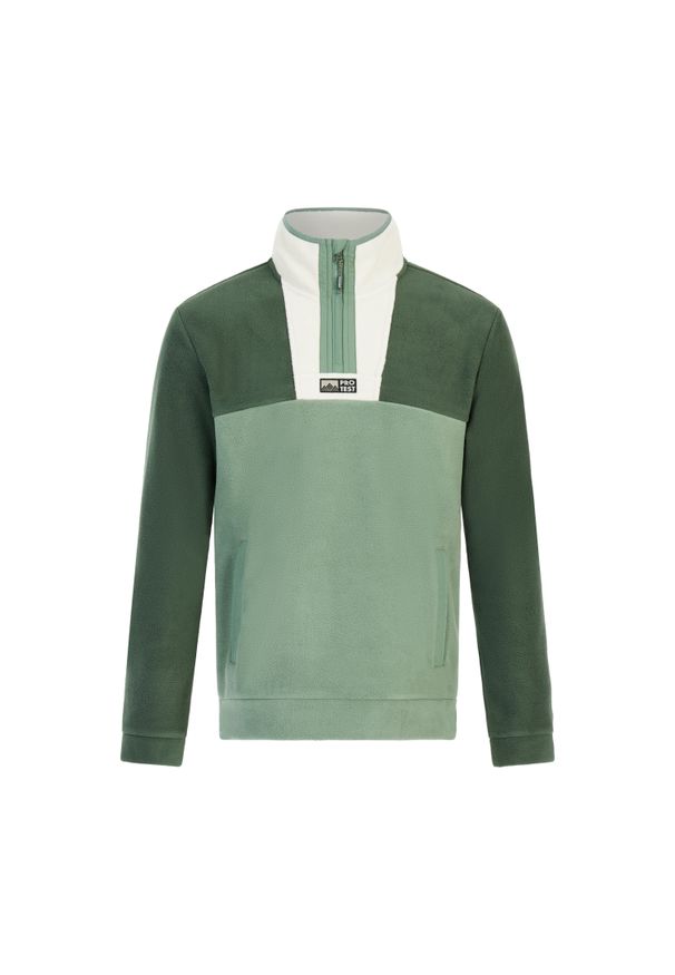 1/4 zip fleece Protest Lownton. Kolor: zielony. Materiał: polar. Sezon: zima, jesień