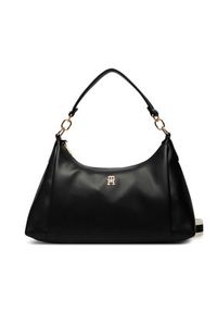 TOMMY HILFIGER - Tommy Hilfiger Torebka Th Essential Shoulder Bag AW0AW18374 Czarny. Kolor: czarny. Materiał: skórzane #6