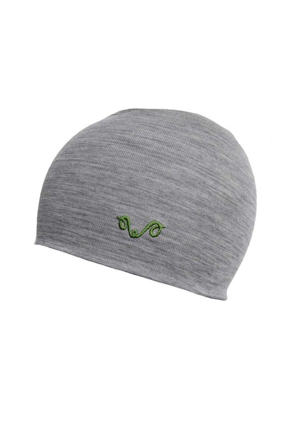 WOOLONA - Czapka trekkingowa z 100% wełny merino. Kolor: szary. Materiał: wełna. Styl: sportowy