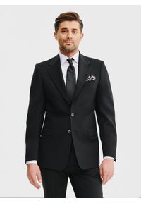 Pako Lorente - PAKO LORENTE – Wełniana marynarka garniturowa w kolorze czarnym. Okazja: na spotkanie biznesowe. Kolor: czarny. Materiał: wełna. Wzór: gładki. Styl: biznesowy #3